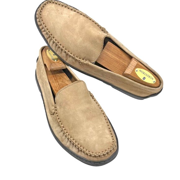 Brooks Brothers Mens Taupe Nubuck Moc Toe Slip On Casual Loafers - Picture 11 of 11